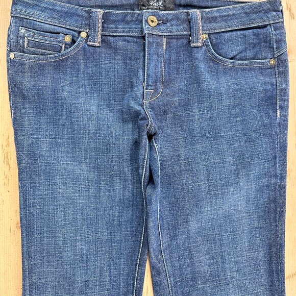 Kasil Customized Women's Dark Wash Wide Leg Jeans USA Red Pockets Sz 31 Selvage - Picture 3 of 13